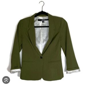 Kensie Green Structured Blazer with Notched Lapels L
